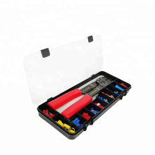 Multi function 100pcs AWG 22-8 assorted  electrical electrician terminal wire stripper crimper tool set